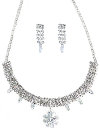 Floral CZ Jewellery Set
