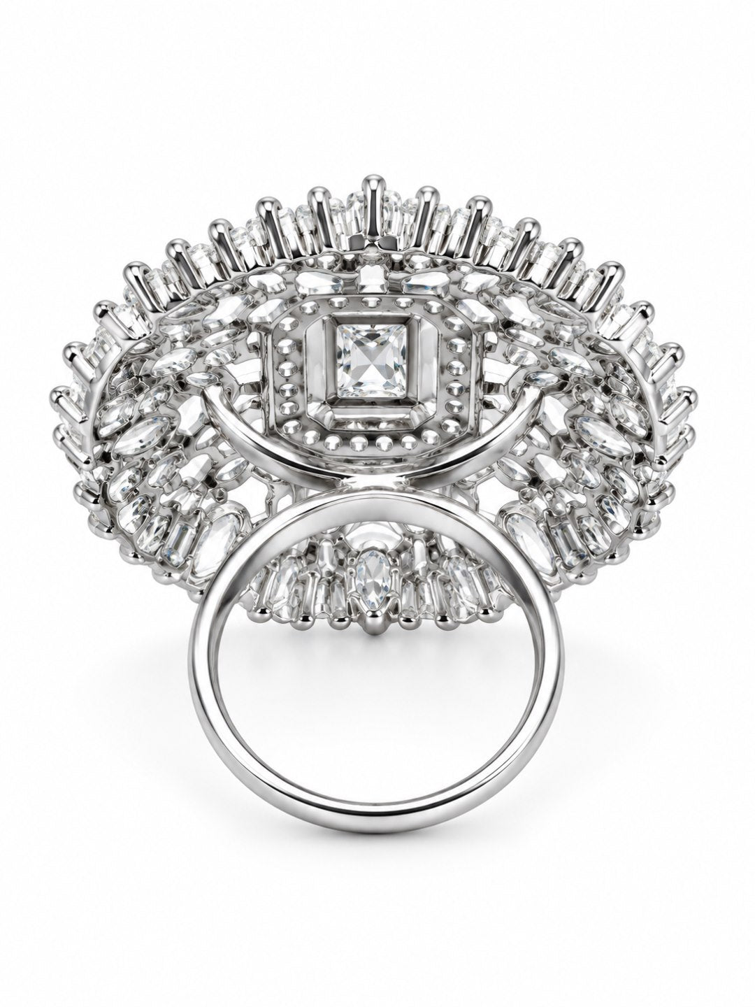 Silver Plated AD Finger Ring for Women