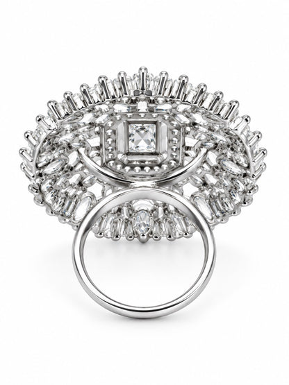 Silver Plated AD Finger Ring for Women