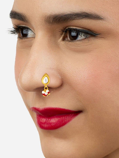 Set of 2 Gold-Plated Traditional Press On Nosepin For Women