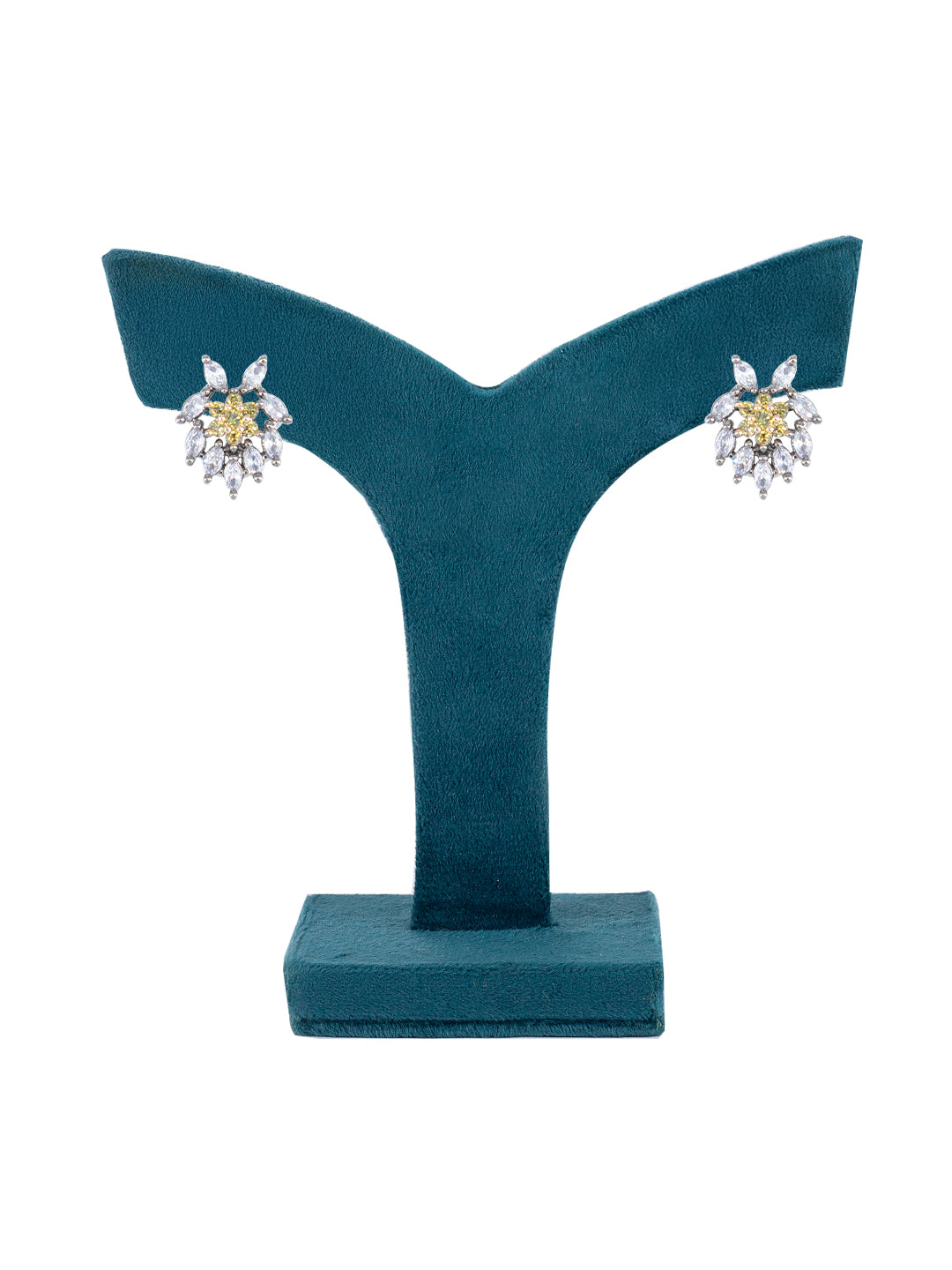 American Diamond Studded Floral Shaped Studs for Women and Girls