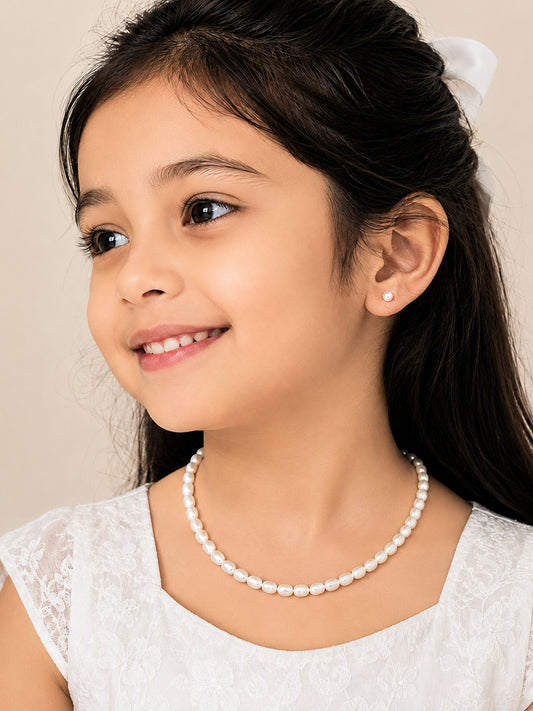 White Pearl Jewellery Set for Girls