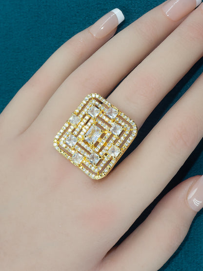 Square AD Adjustable Finger Ring