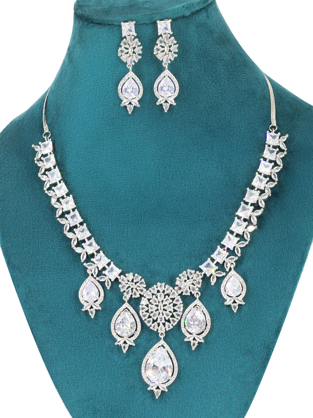 American Diamond Engagement  Floral Designer Jewellery Set