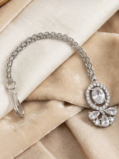 Silver Plated AD Maang Tikka for Women