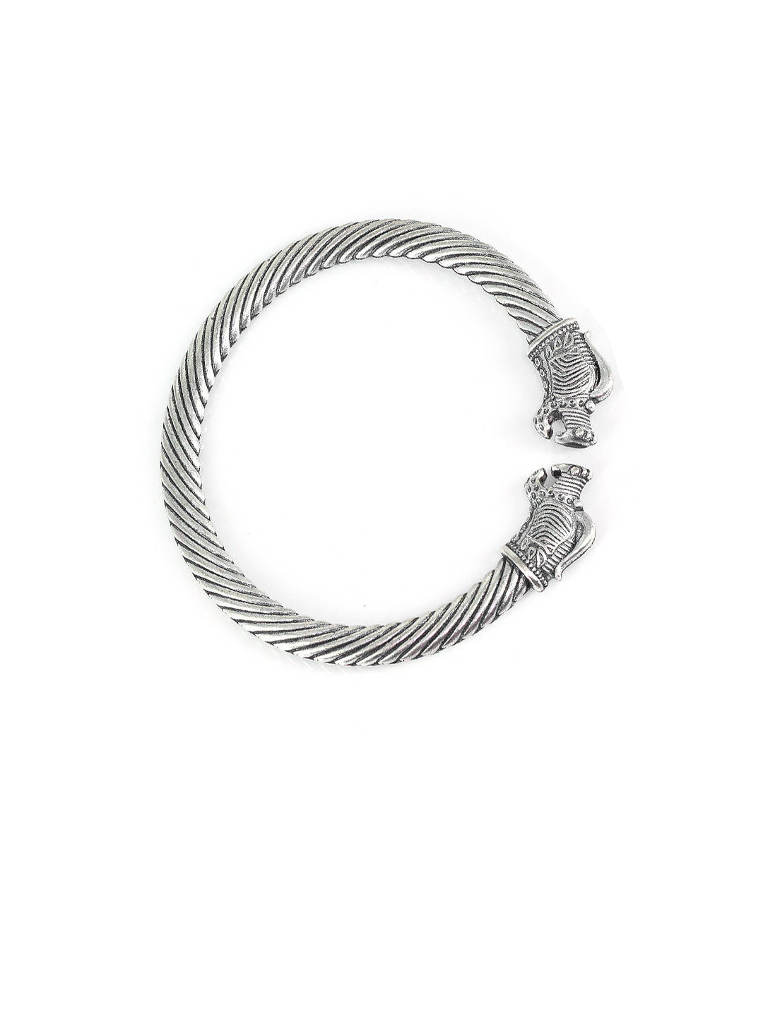 Pack of Two Silver-Oxidized Antique Dragon Cuff Bracelet
