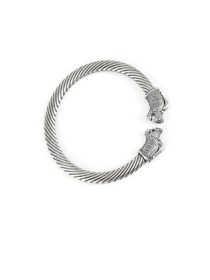 Pack of Two Silver-Oxidized Antique Dragon Cuff Bracelet