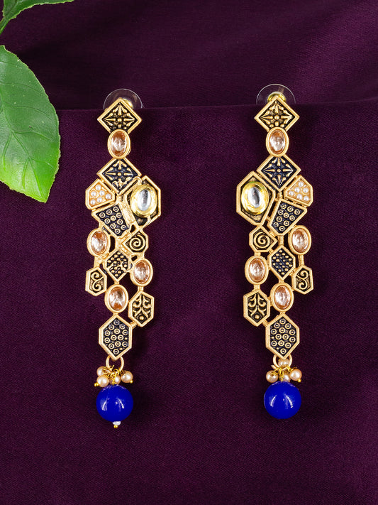 Blue Beads Drop Earrings