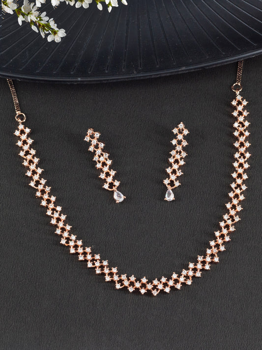 Rose Gold Plated Minimal Jewellery Set for Women