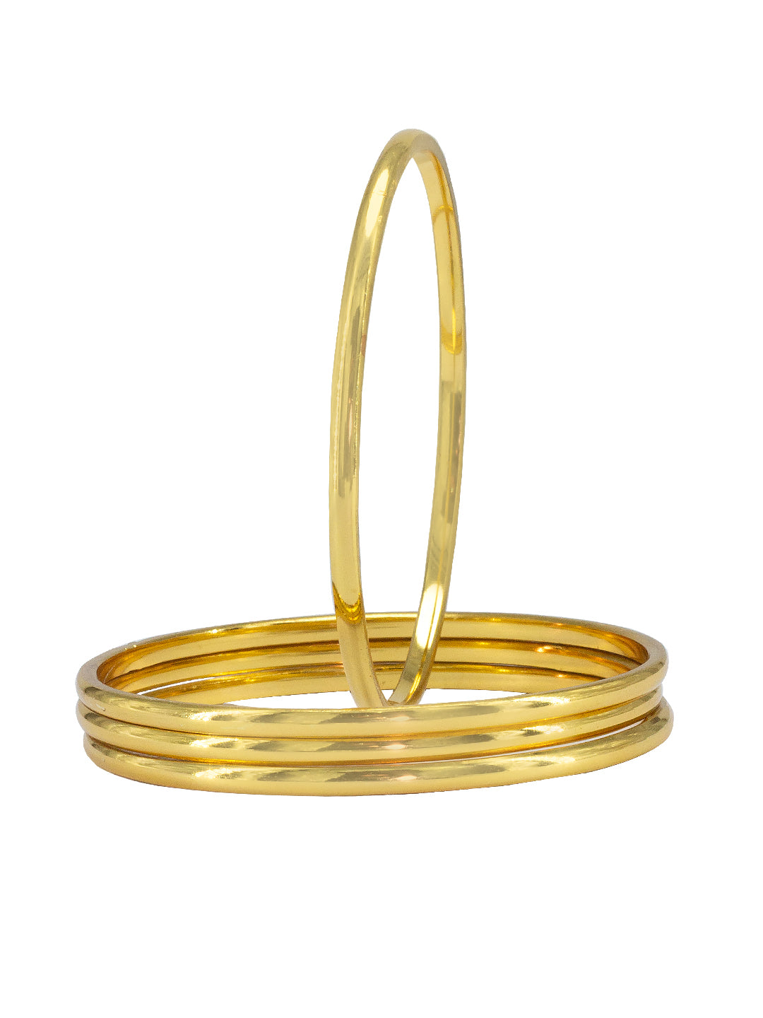 Set of 4 Brass Minimal Anti-Tarnish Bangles