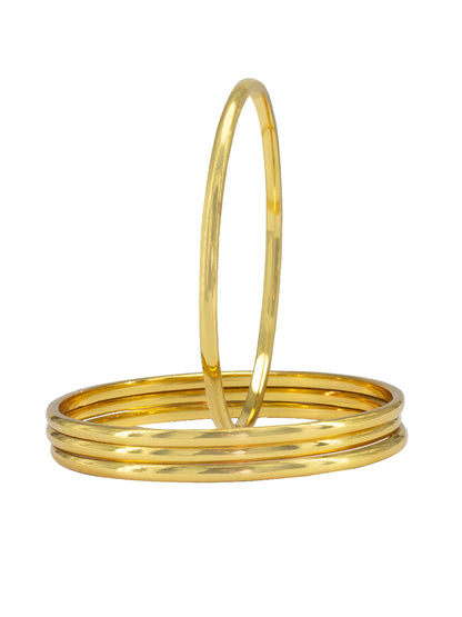 Set of 4 Brass Minimal Anti-Tarnish Bangles