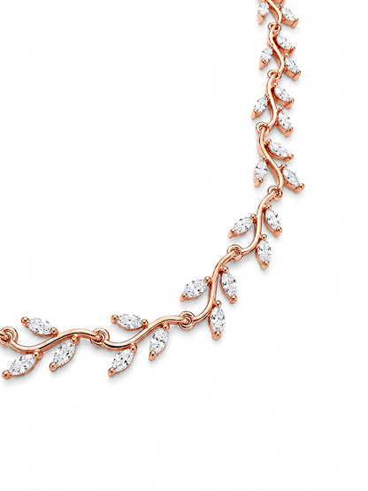 Rose Gold Plated AD Floral Jewellery Set for Women