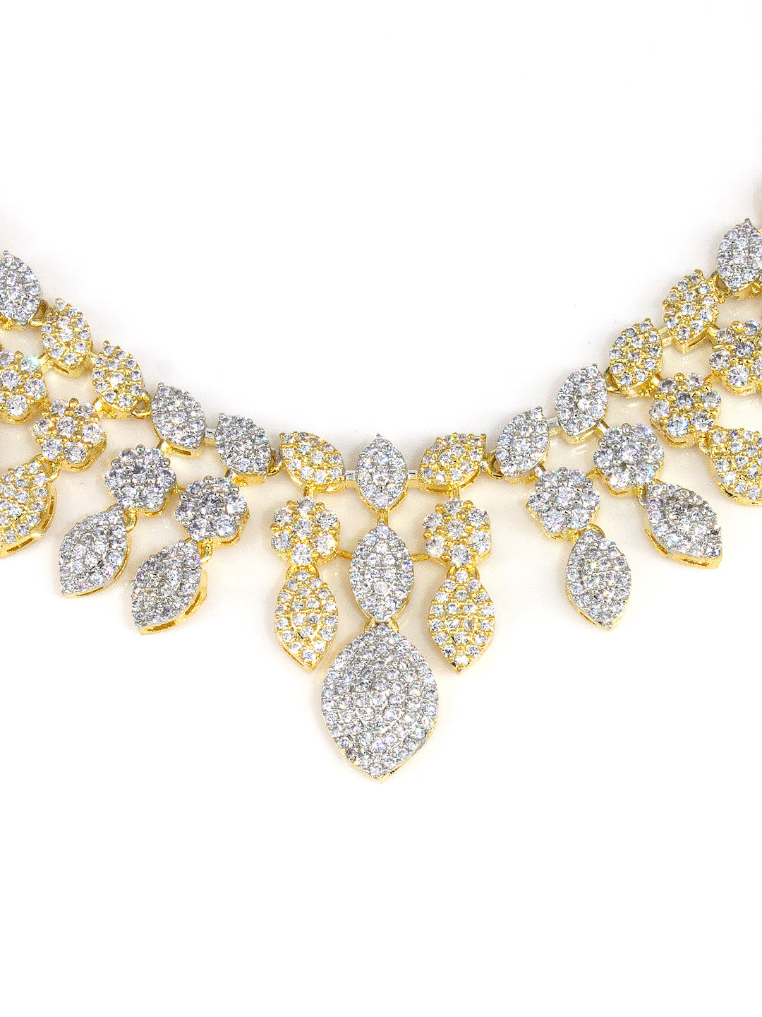 Gold Plated AD Cocktail Jewellery Set For Women