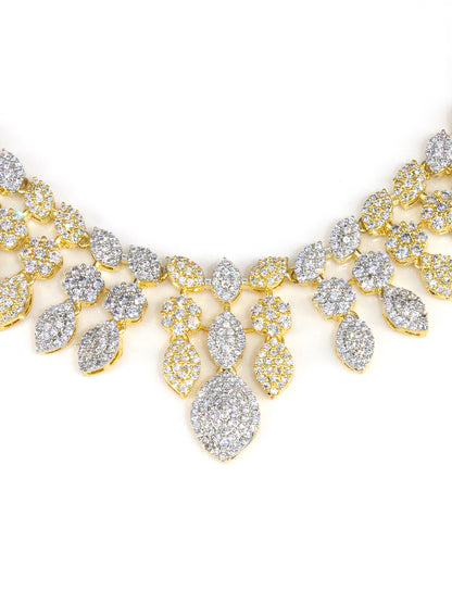 Gold Plated AD Cocktail Jewellery Set For Women