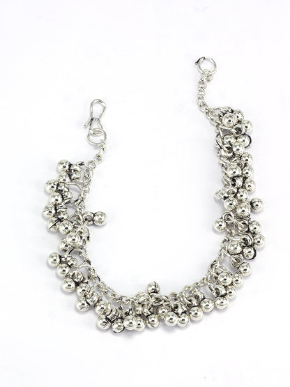 Oxidized Chain Beads Drop Jhumka Earrings