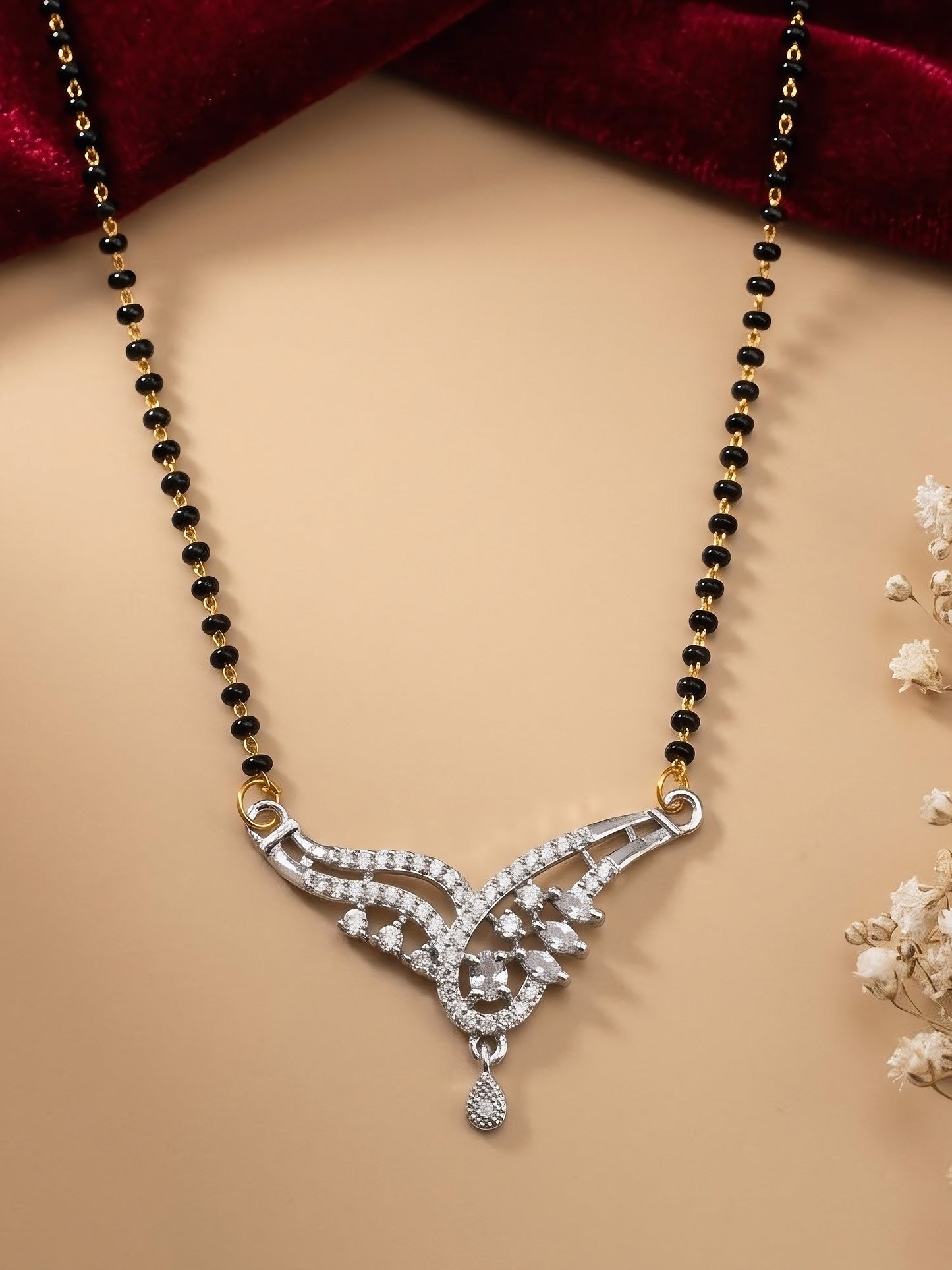 Silver Plated AD Mangalsutra for Women