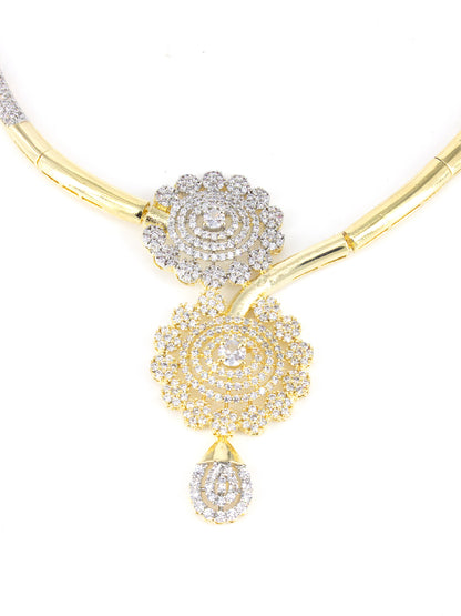 Gold Plated AD Minimal Designer Jewellery Set For Women