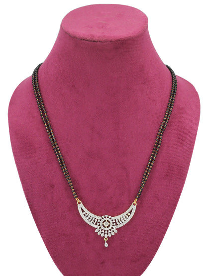 American Diamond & Black Beaded Mangalsutra