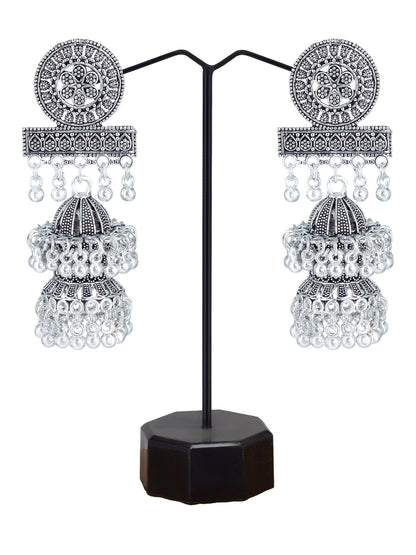 Floral Double Layered Jhumka Earrings