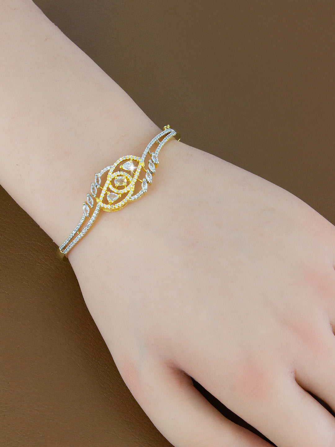 Gold Plated Minimal Cuff Bracelet for Women