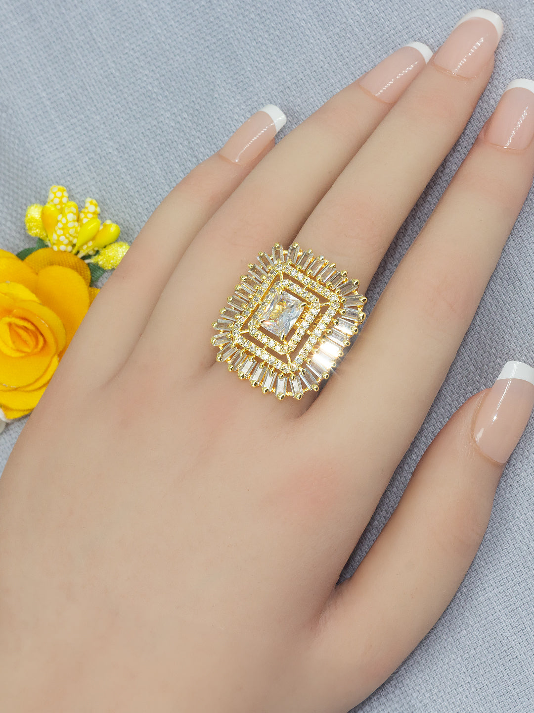 Square AD Adjustable Finger Ring