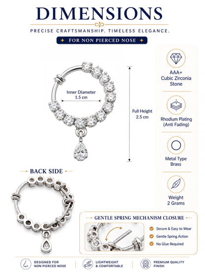 Silver Plated AD Nosering for Women
