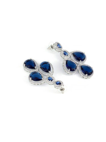 Blue AD Stone Studded Bridal Jewellery Set