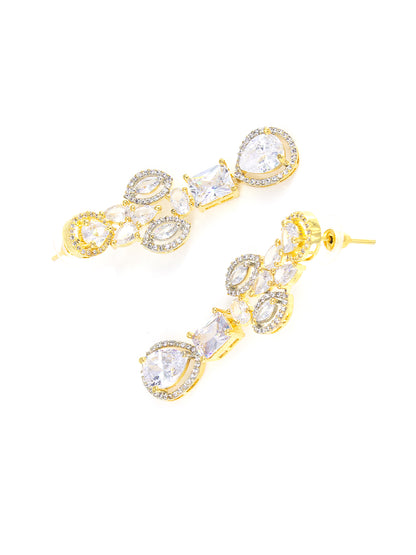 Gold Plated AD Semi-Bridal Jewellery Set For Women