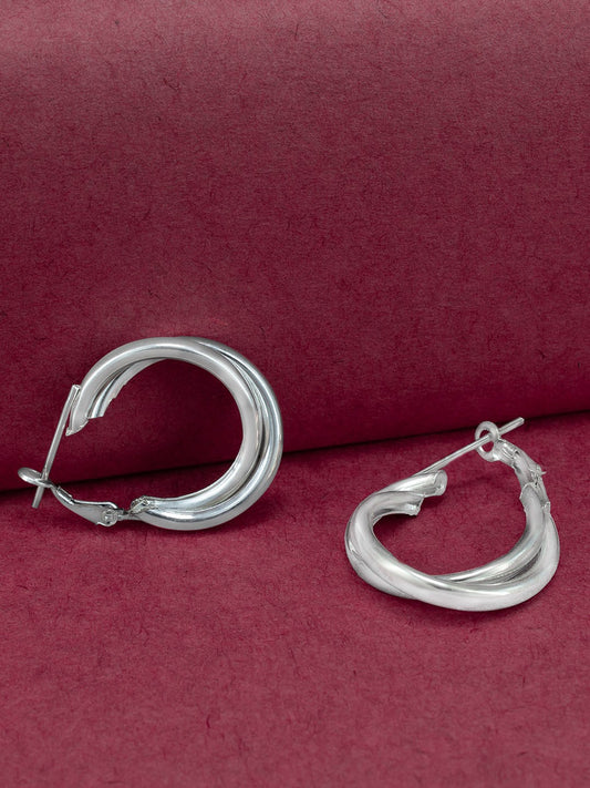 Silver Plated Multi Hoop Earrings