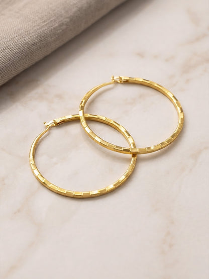 Gold Plated Classic Hoop Earrings for Women