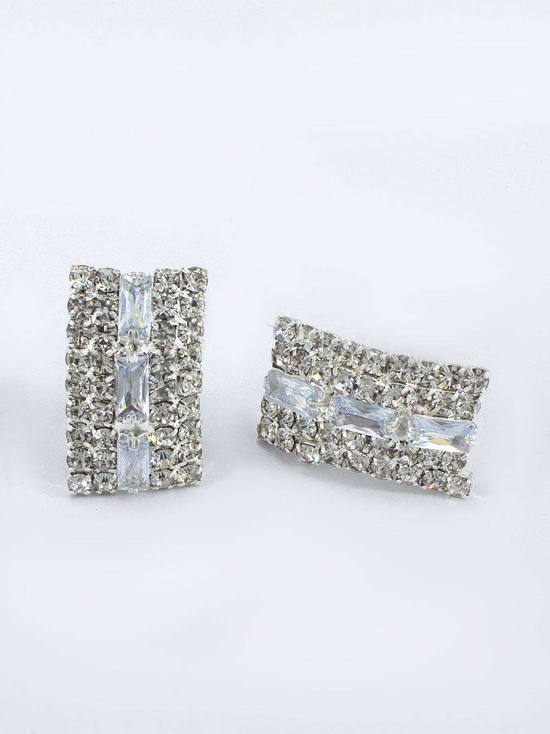 Pack of 8 CZ Geometric Stud Earrings