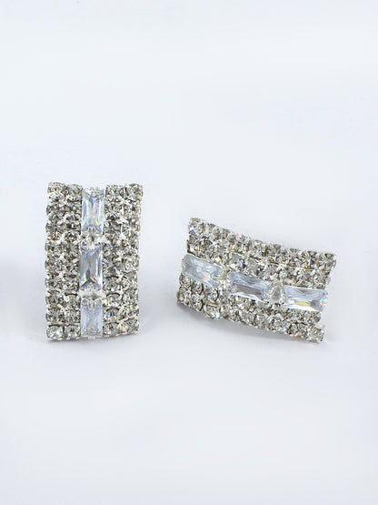 Pack of 8 CZ Geometric Stud Earrings
