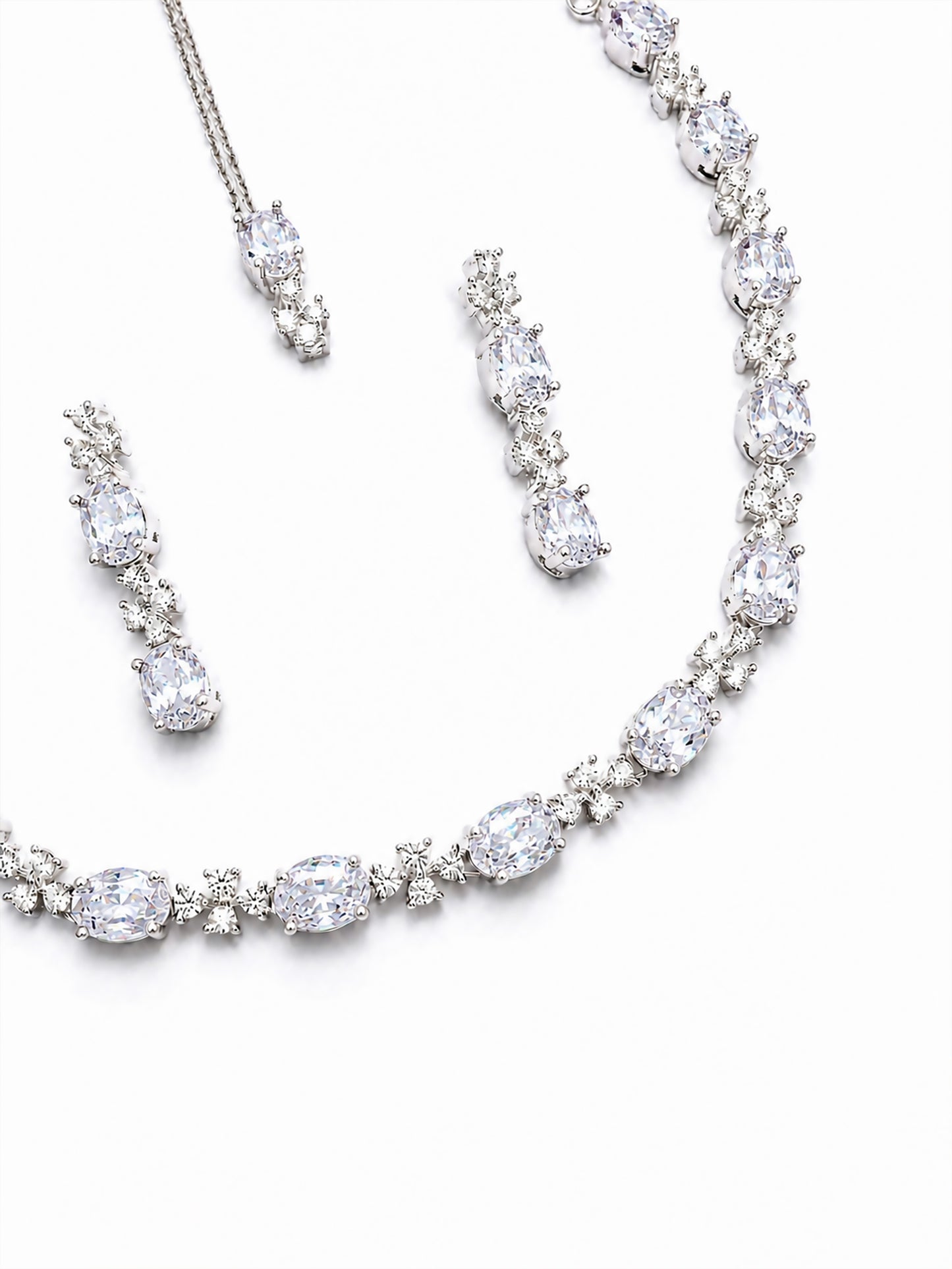 Silver Plated  AD Jewellery Set for Women