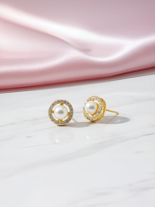 Gold Plated AD Small Studs for Women