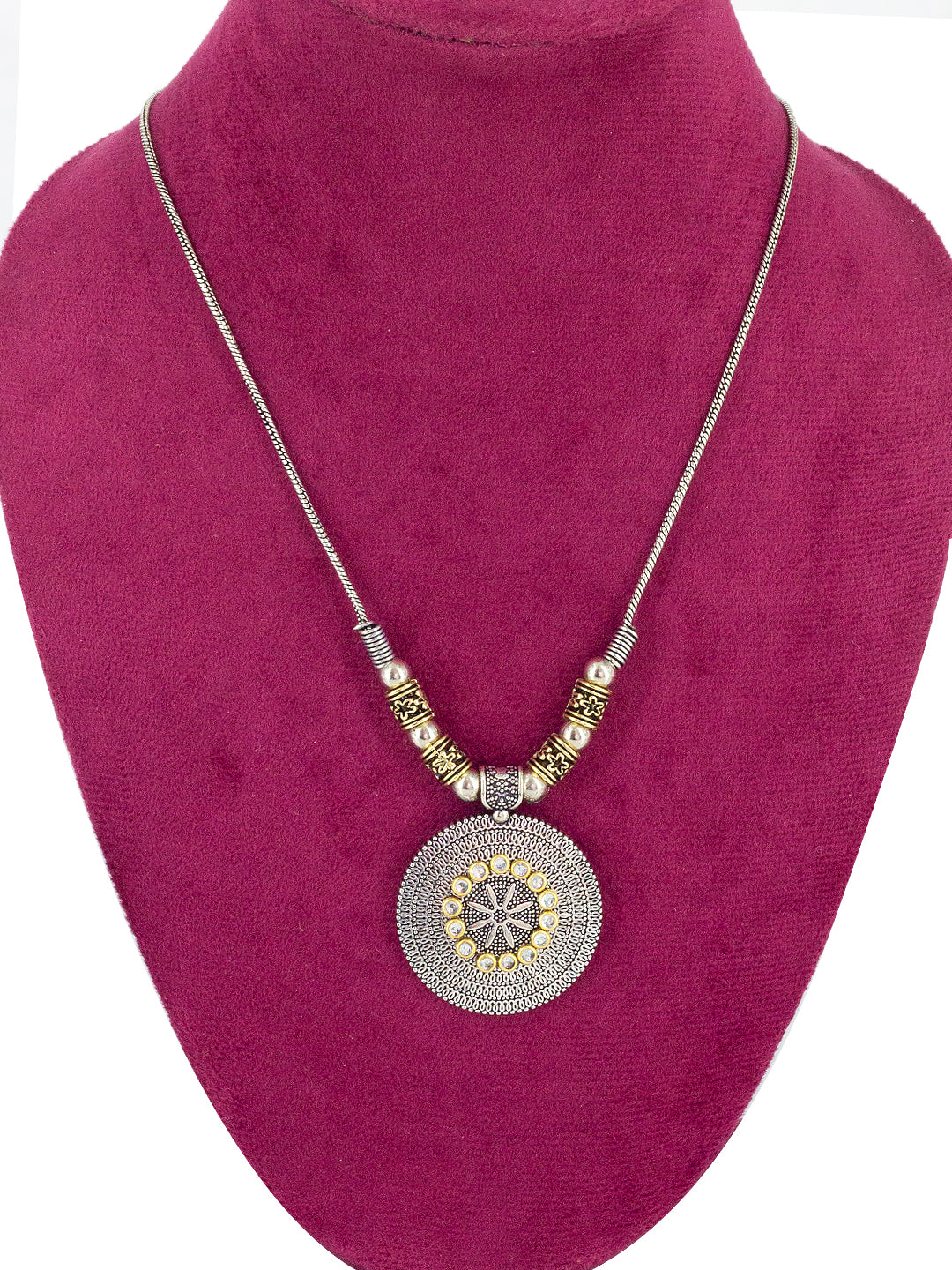 Oxidized Floral Chain Necklace