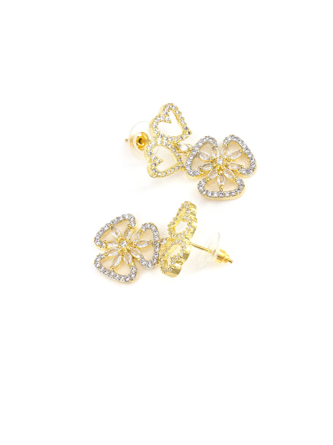 Gold Plated Floral AD Designer Jewellery Set