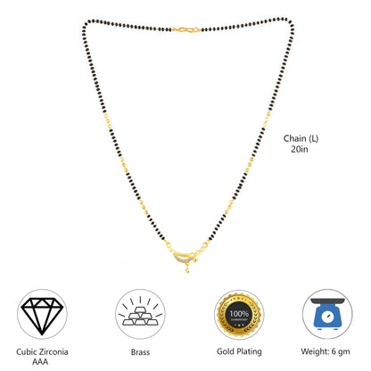 Gold Anti Tarnish AD Mangalsutra for Women