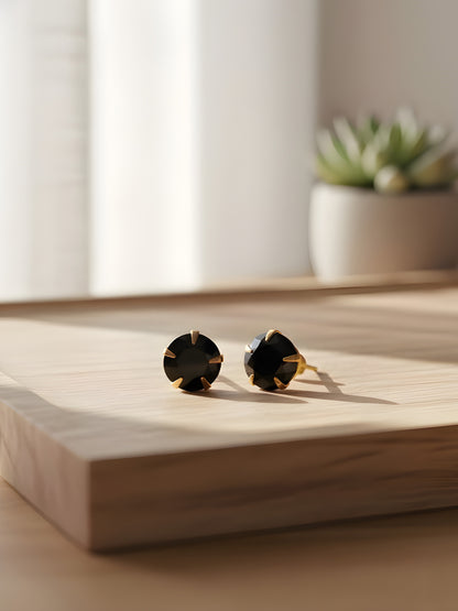 Black AD Stud Earrings for Women