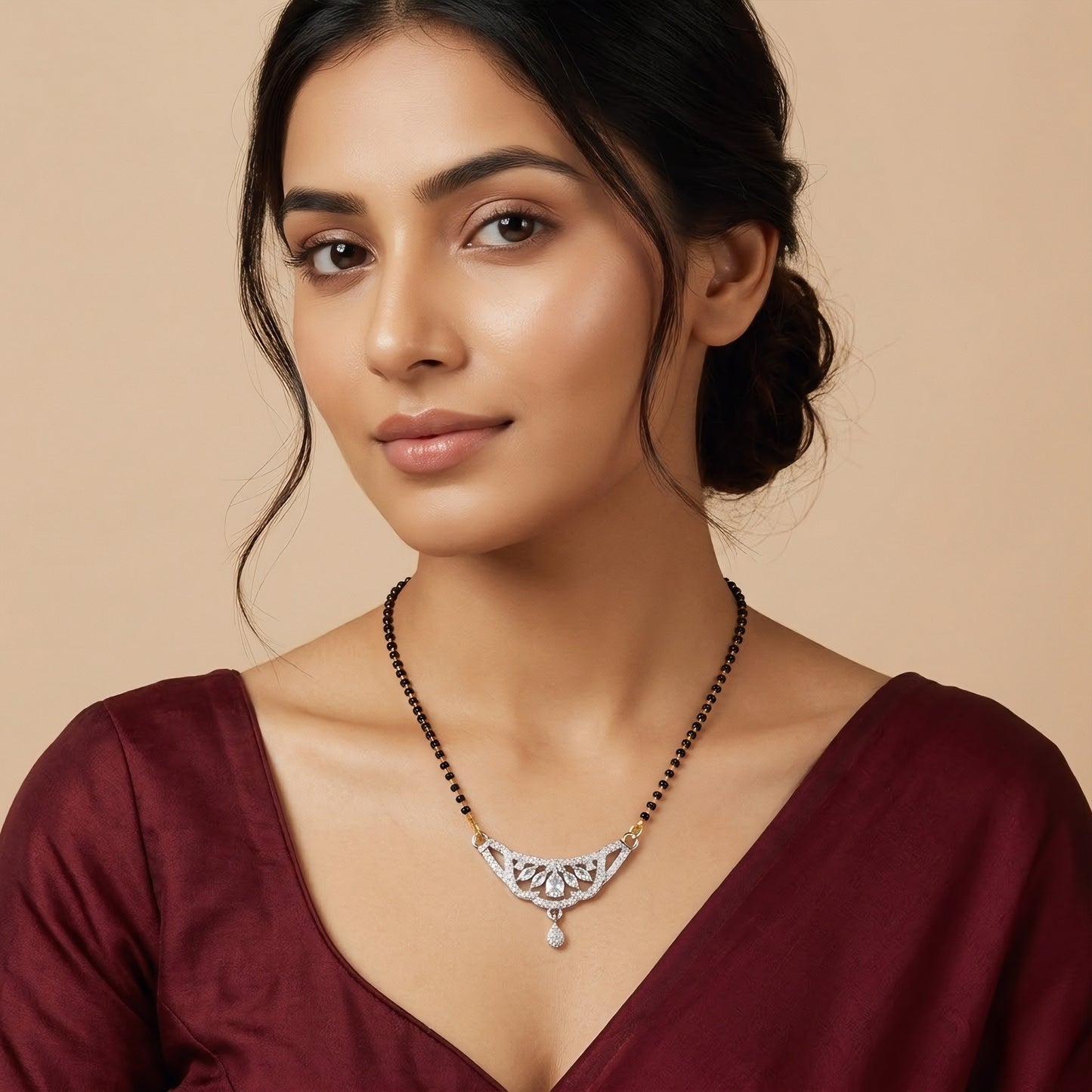 Silver Plated AD Mangalsutra for Women