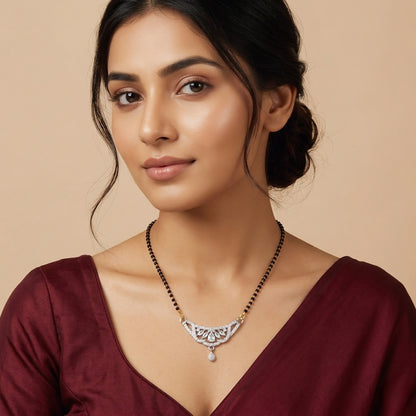 Silver Plated AD Mangalsutra for Women