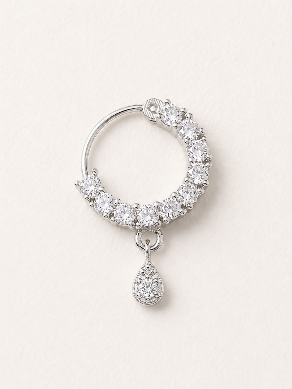 Silver Plated AD Small Nosering for Women