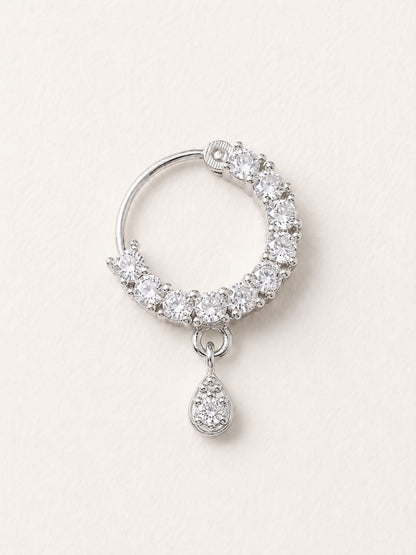 Silver Plated AD Small Nosering for Women