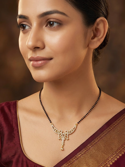 Gold Plated AD Studded Mangalsutra for Women