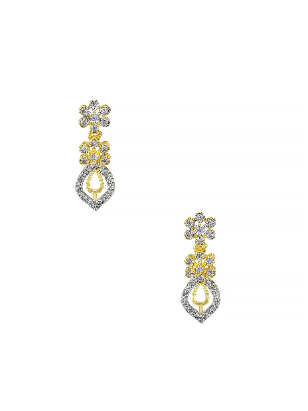 Floral American Diamond Jewellery Set