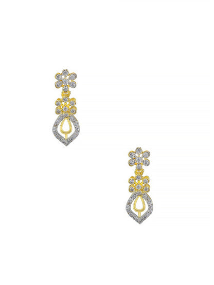 Floral American Diamond Jewellery Set