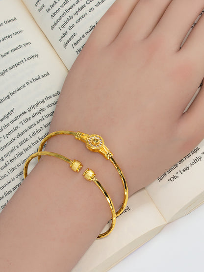 1 Gram Gold-Plated & American Diamond Bangle (Set of 2)