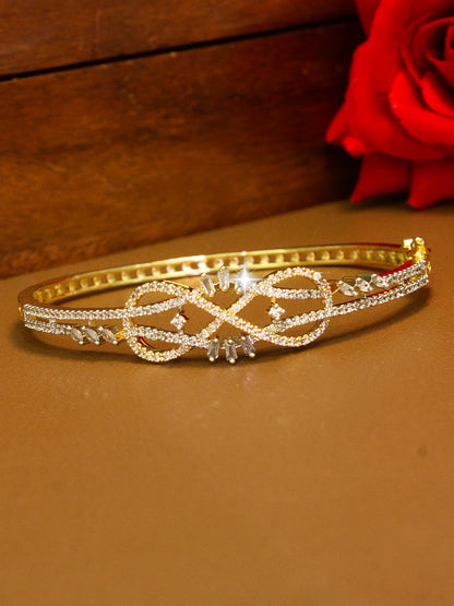 Gold Plated White AD Bracelet For Women