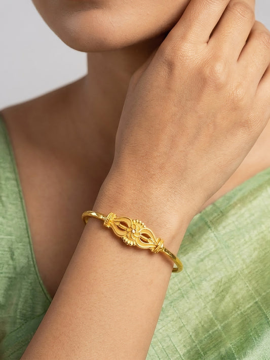 Gold Plated Temple Bangle Bracelet for Women