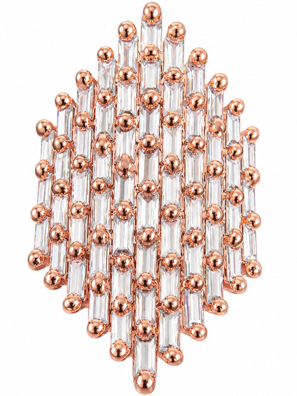Rose Gold Plated AD Finger Ring for Women