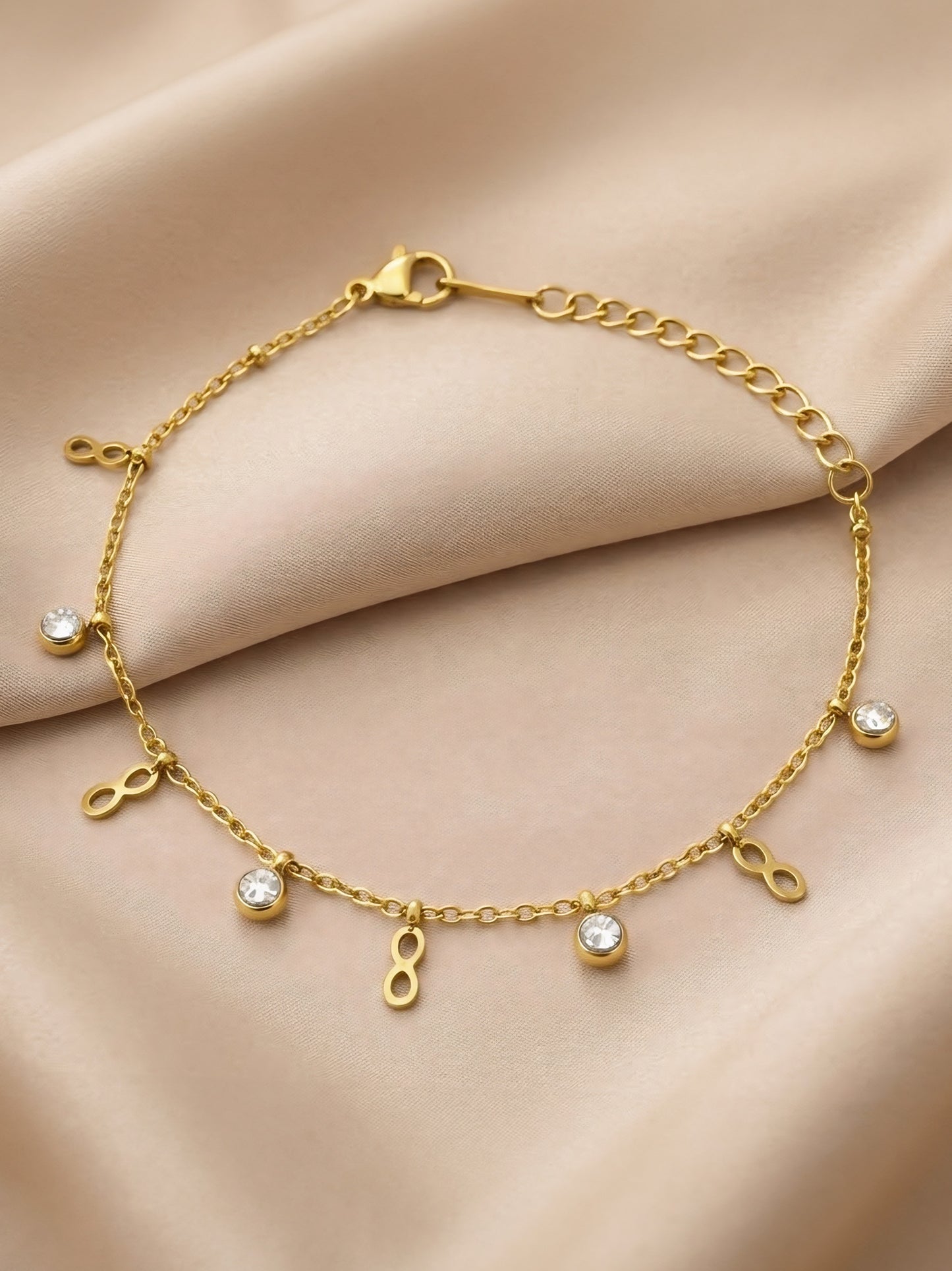 Gold Plated AD Chain Bracelet for Women